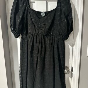 ARULA Black Puff Sleeve Wedding Dress